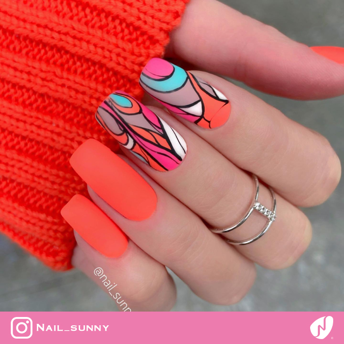 Sharp Colors Summer Nails